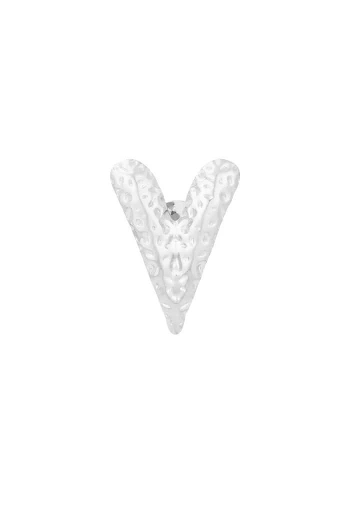 Dunked heart pin silver