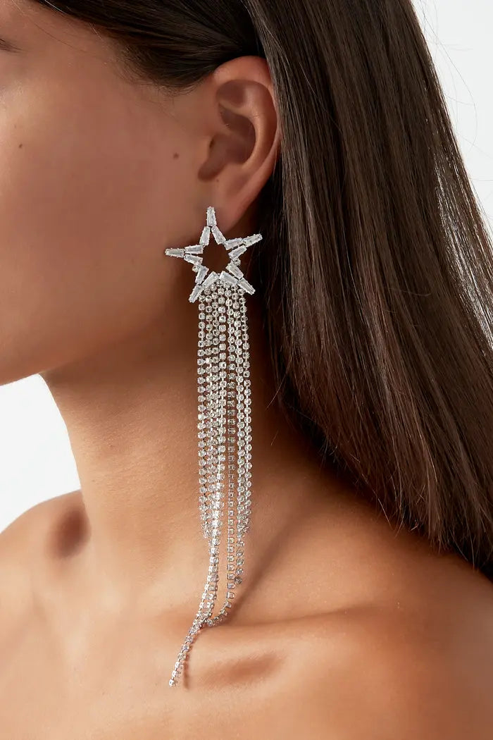 Festive star earrings gold