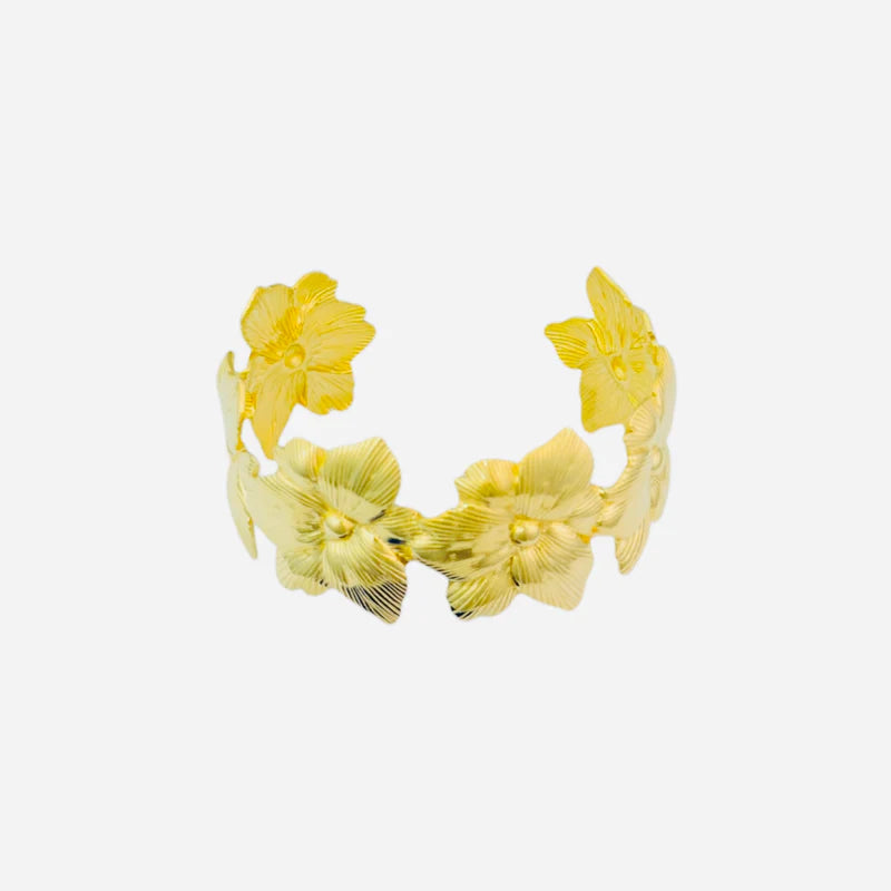 Flower bangle gold