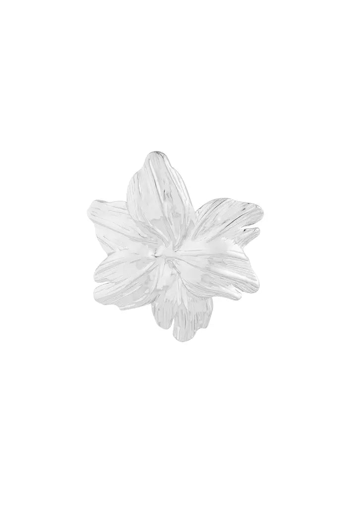 Flower flow pin silver