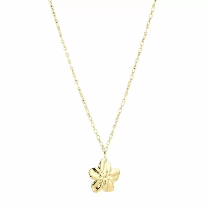 Flower necklace long gold