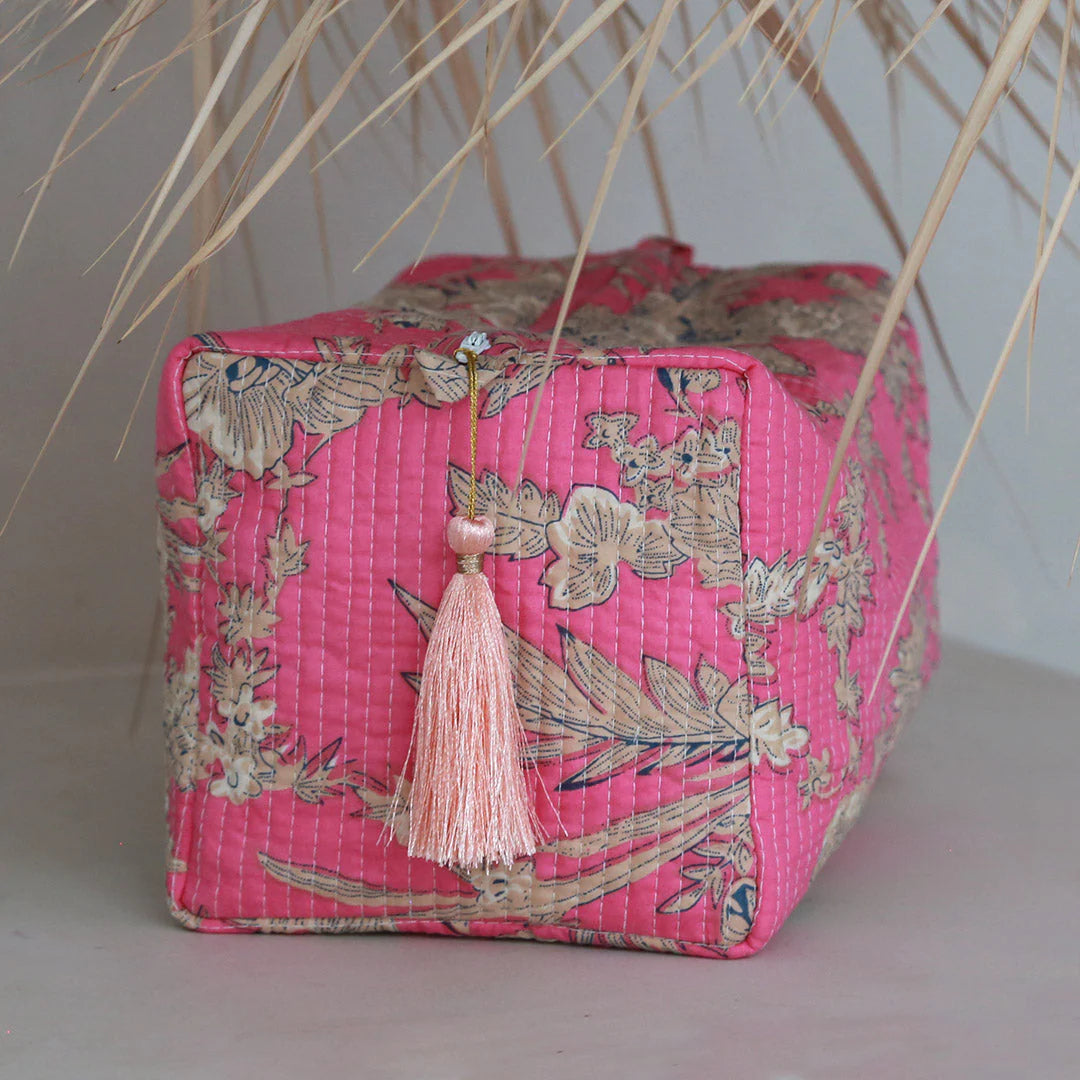 Flower toiletry bag pink