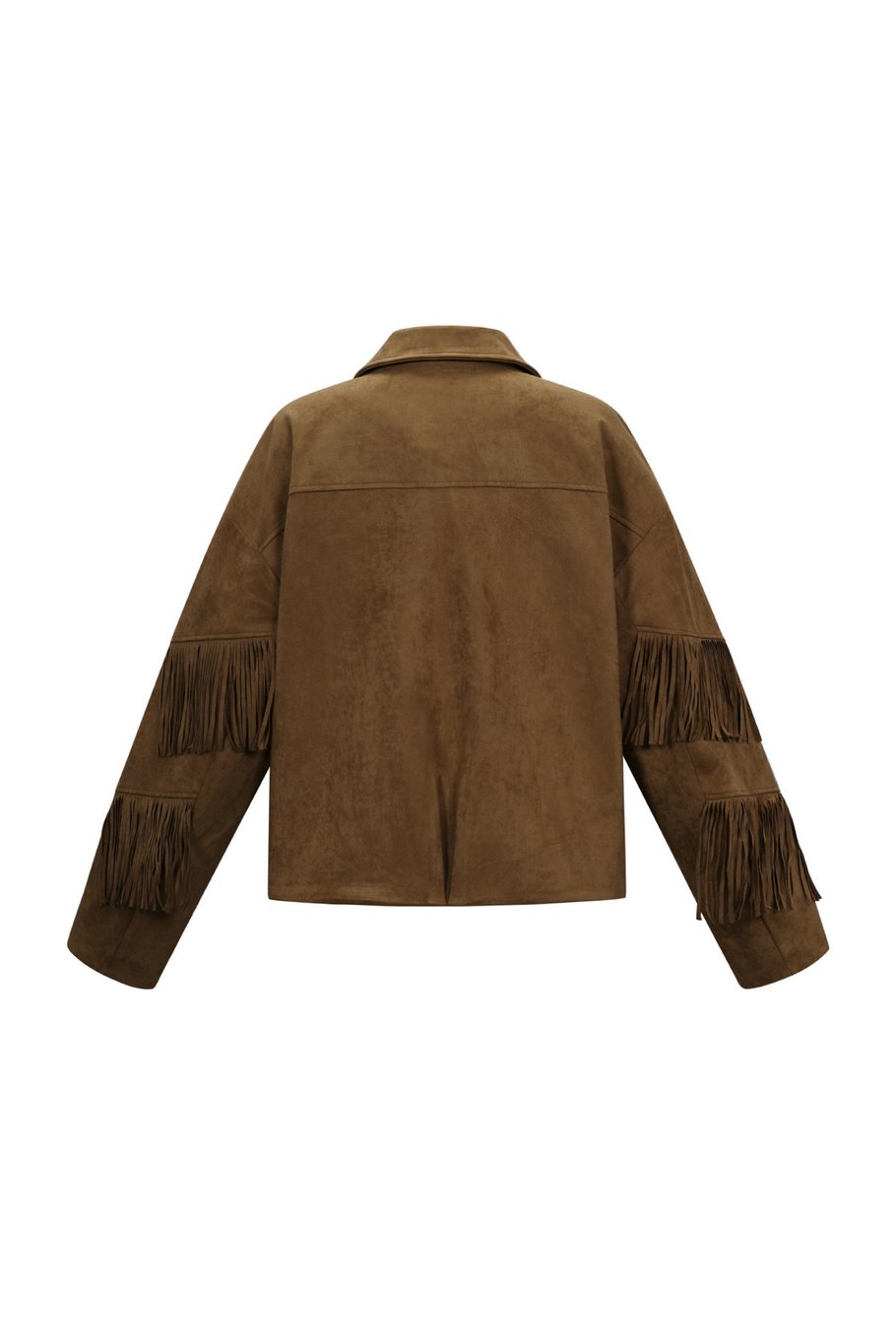 Fringed jacket dark brown