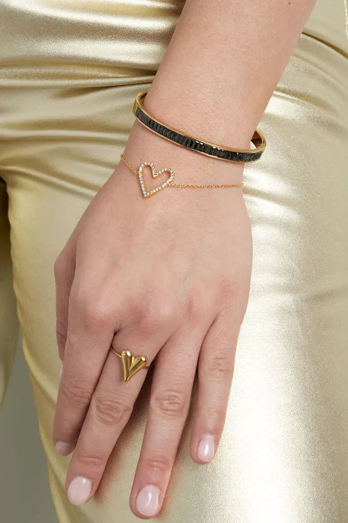Glitter love bracelet gold
