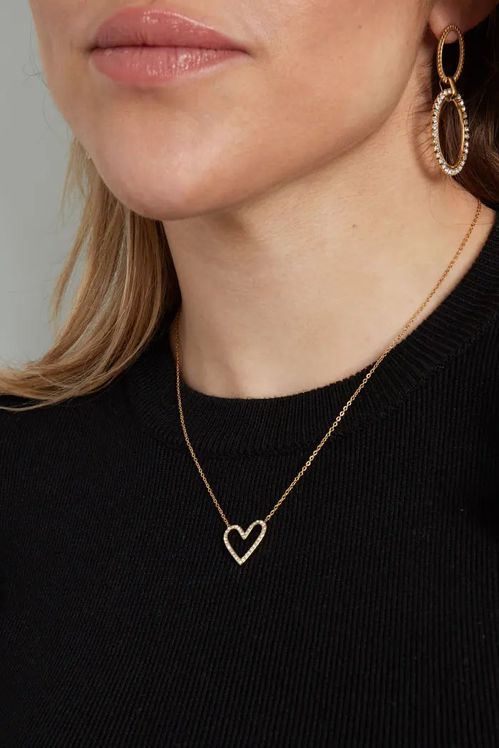 Glitter love necklace gold