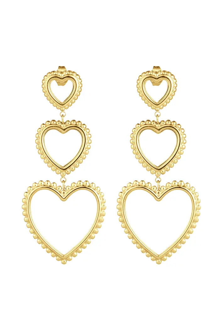 Graceful heart earrings gold
