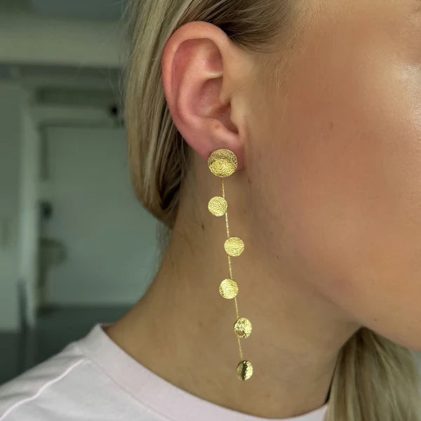 Hanging dots earrings gold