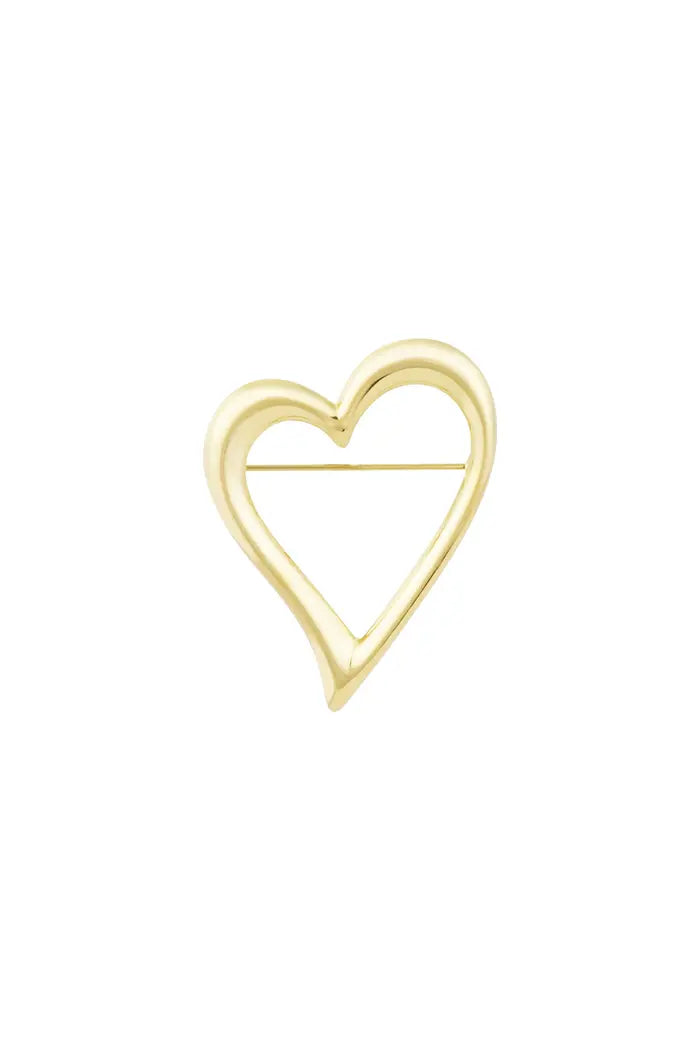 Heart for you pin gold