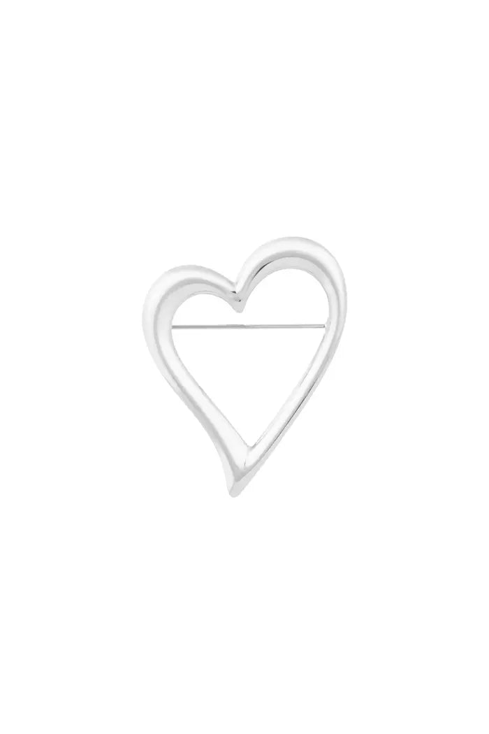 Heart for you pin silver