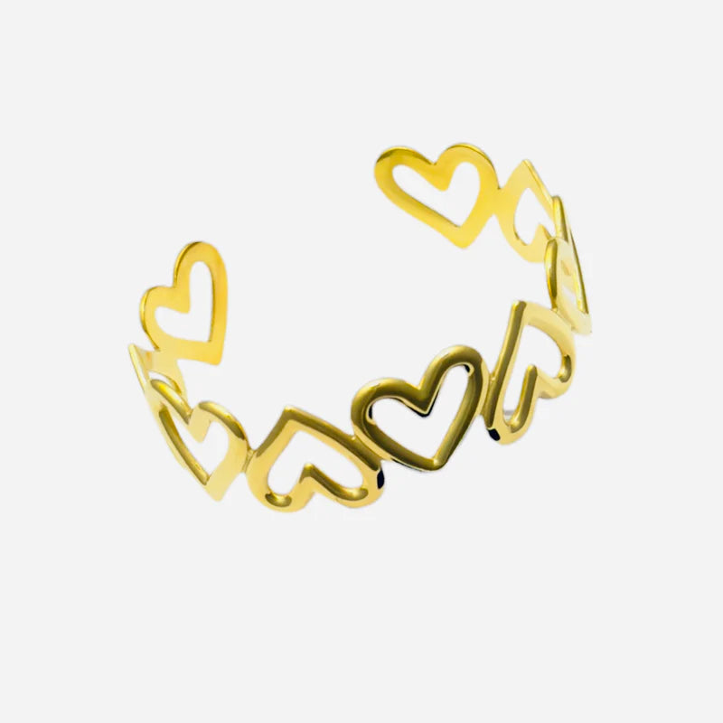 Hearts bangle gold