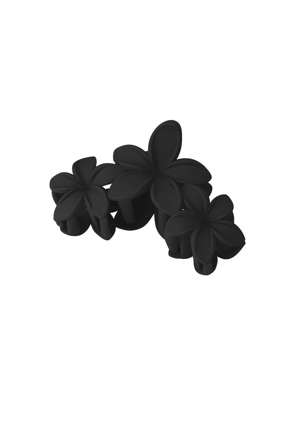 Large flowers hair clip black