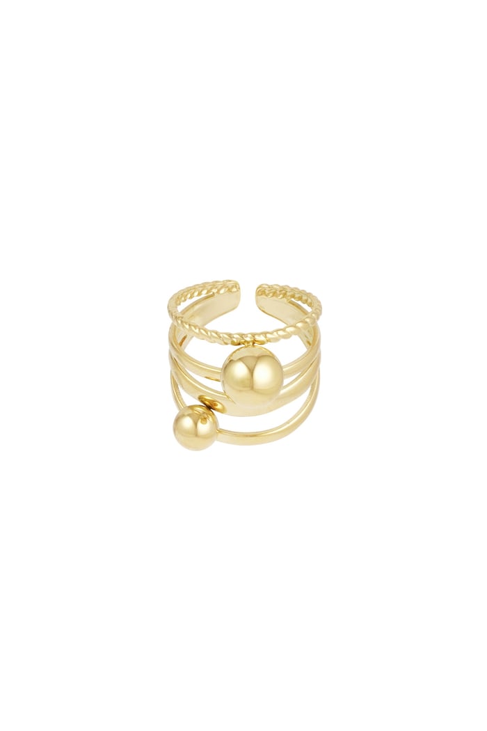 Layerd dots ring gold