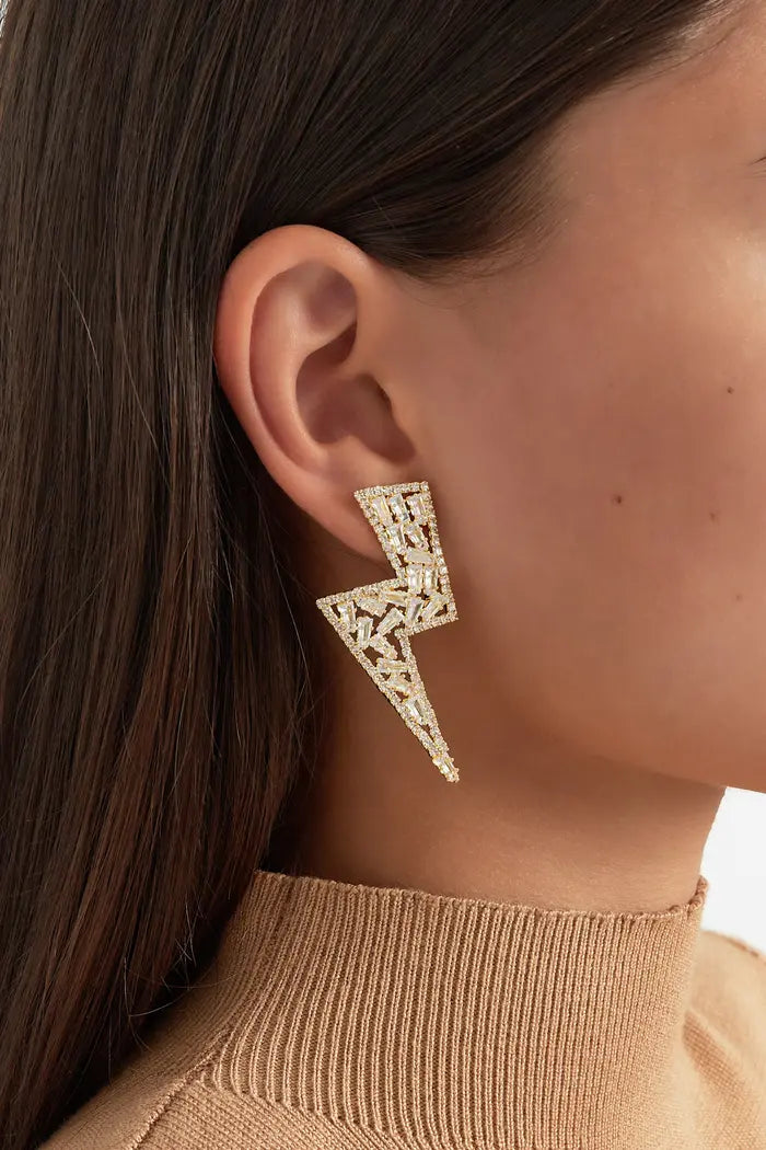Lightning glow earrings gold