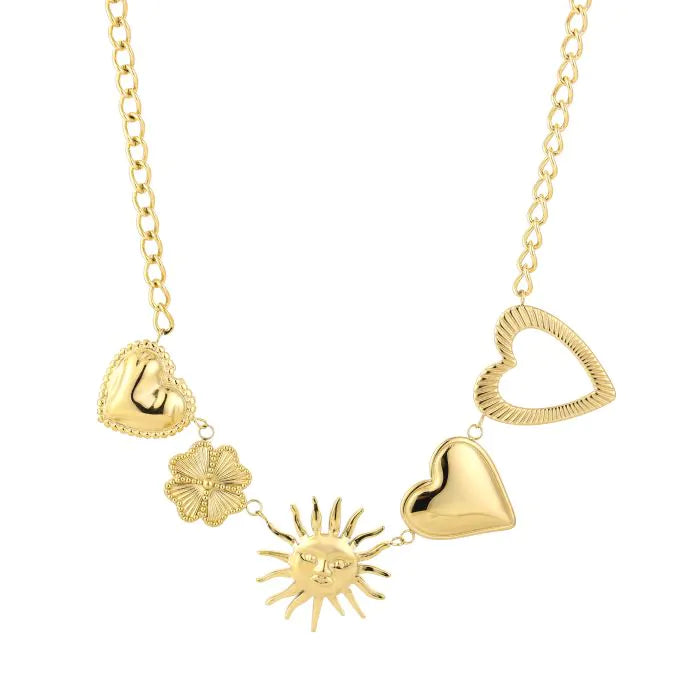 Lovely sun necklace gold