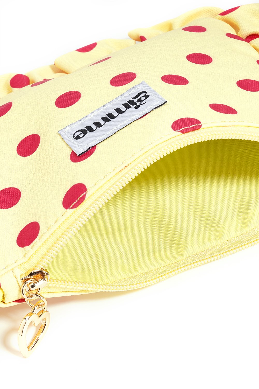 makeup bag polka yellow