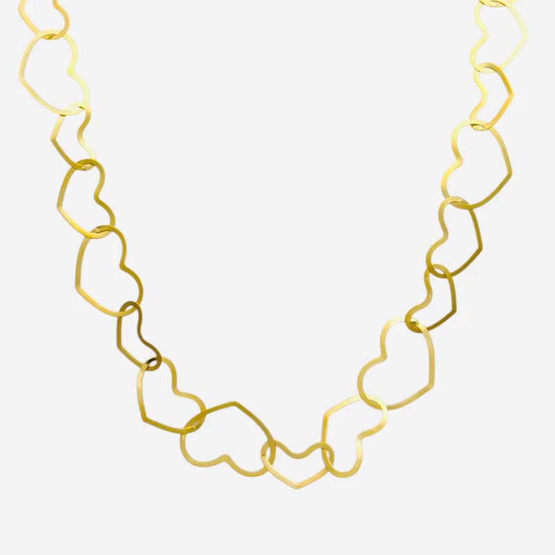 Many hearts necklace long gold