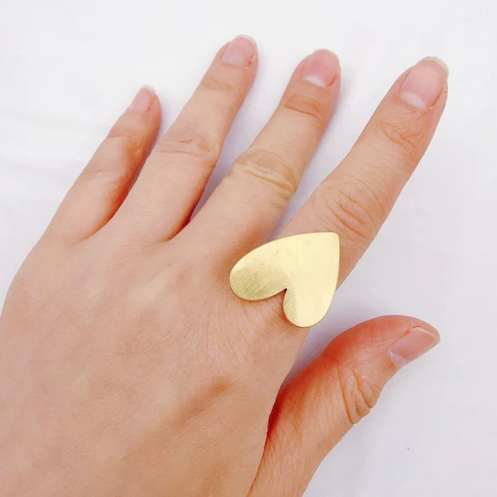 mat heart ring gold