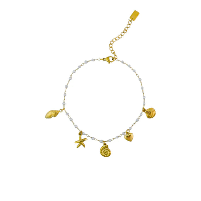 Mermaid pearl anklet gold