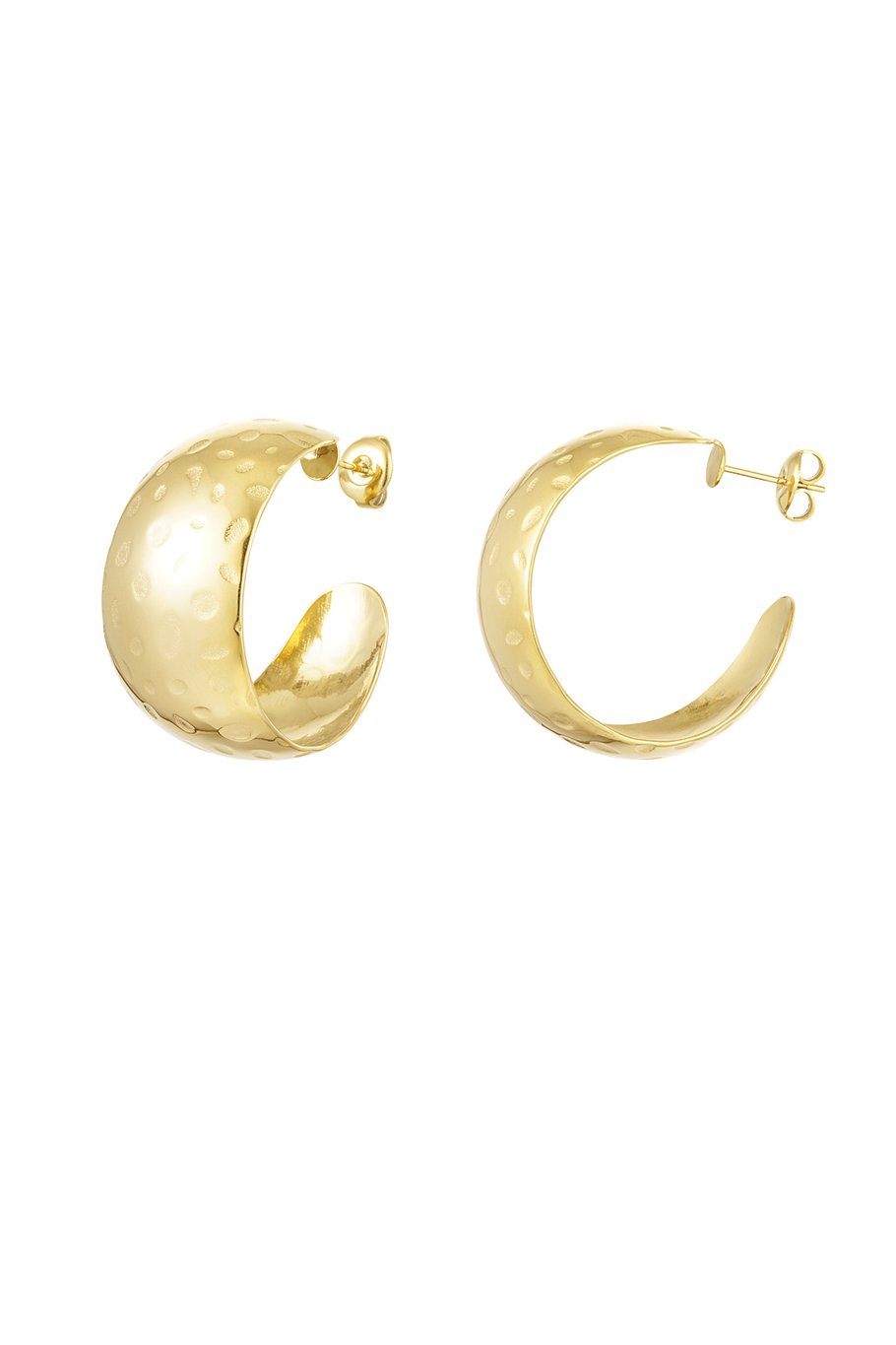 Hammered earring S gold