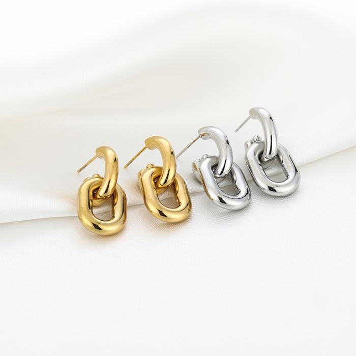 Earring oval chique silver