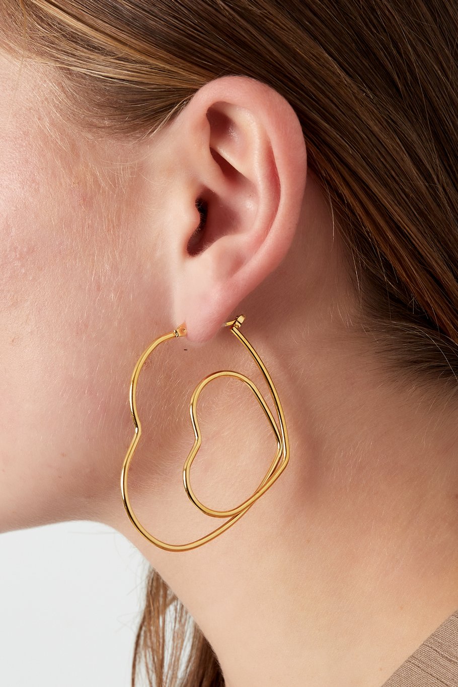 Pair of hearts earrings silver