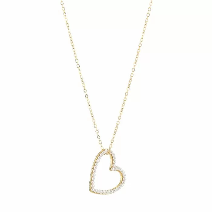 Pearl love necklace gold