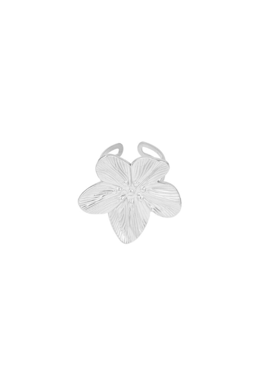 Petal pop ring silver