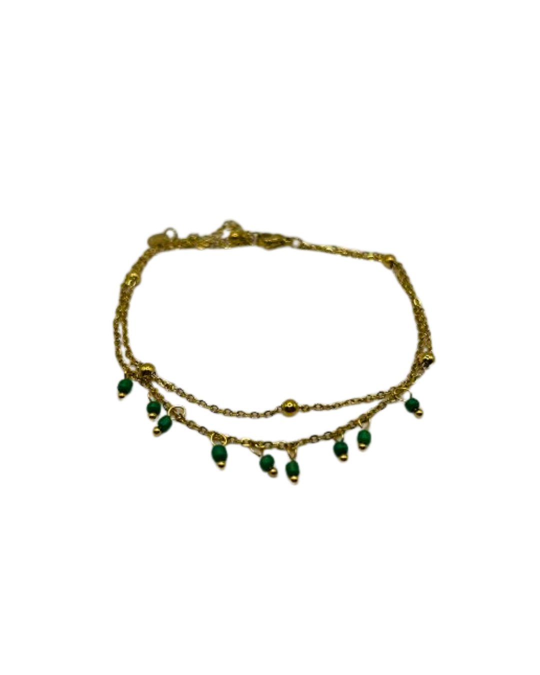 Drip anklet green gold