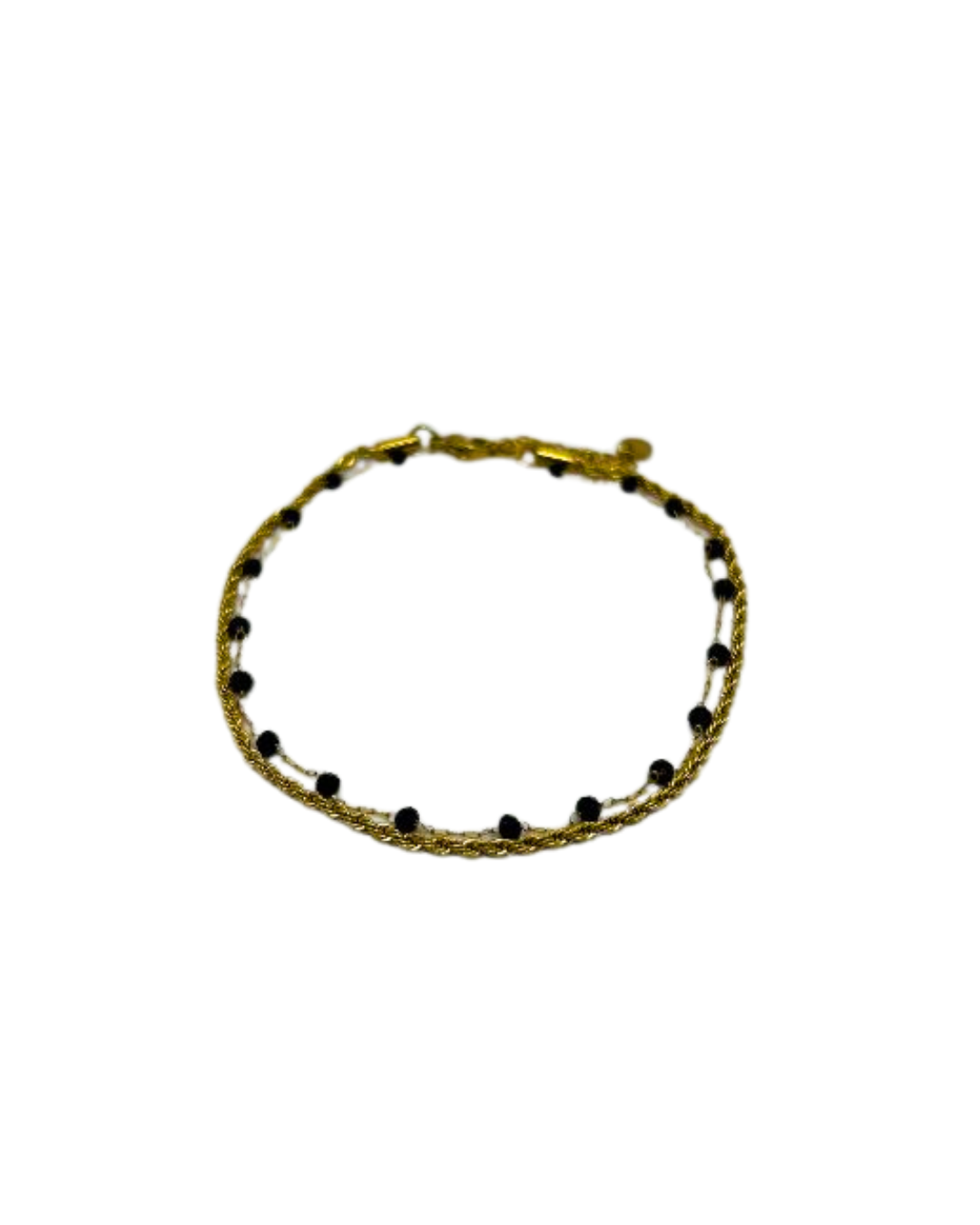 Black dots anklet gold