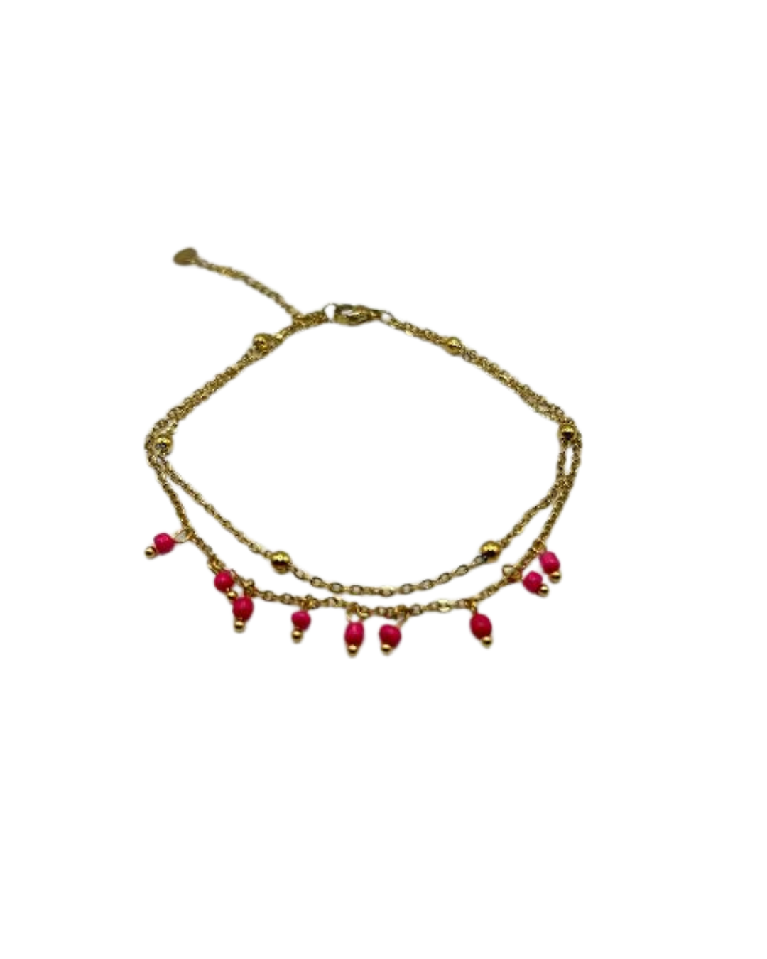 Drip anklet pink gold