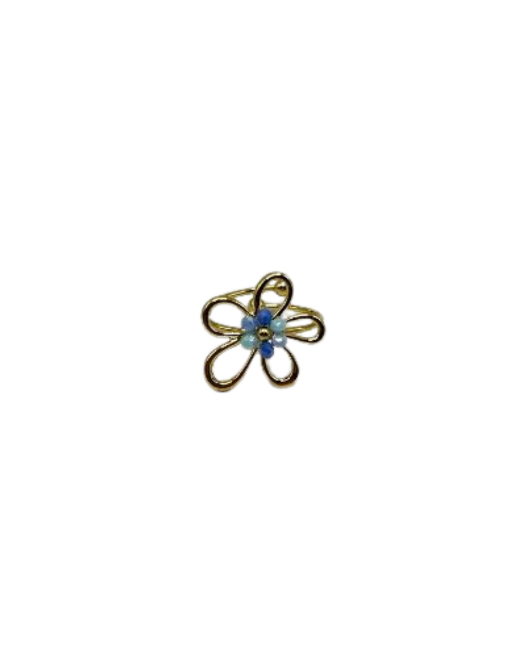 Happy flower ring blue gold