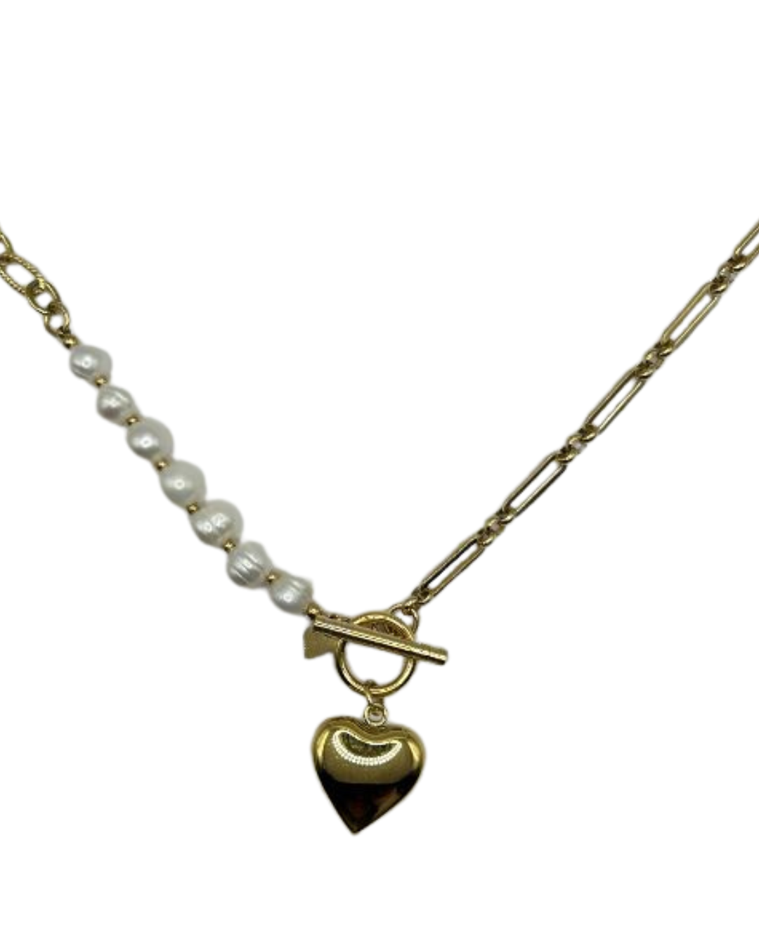 Locked in necklace long gold