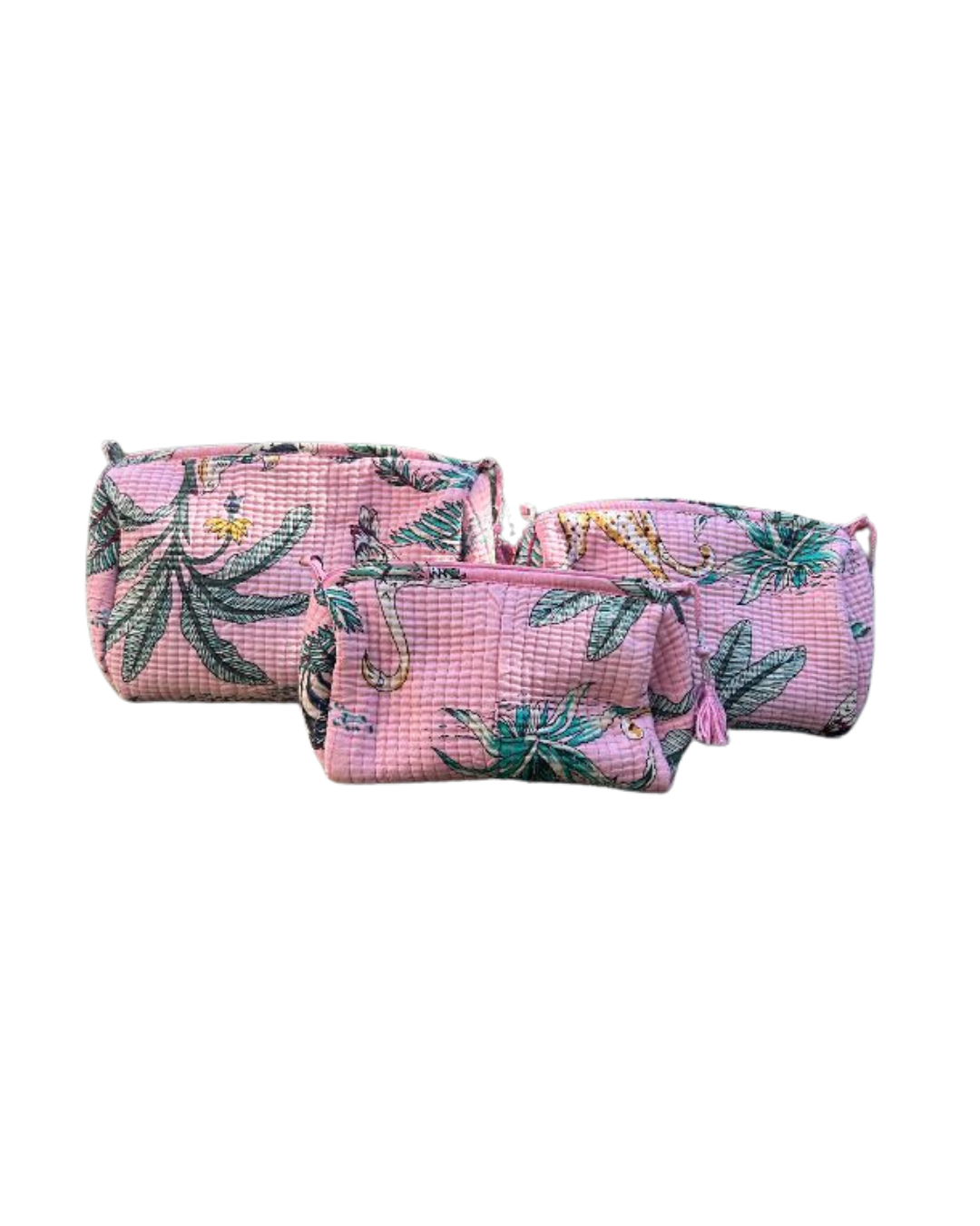Tropical pink toiletry bag L