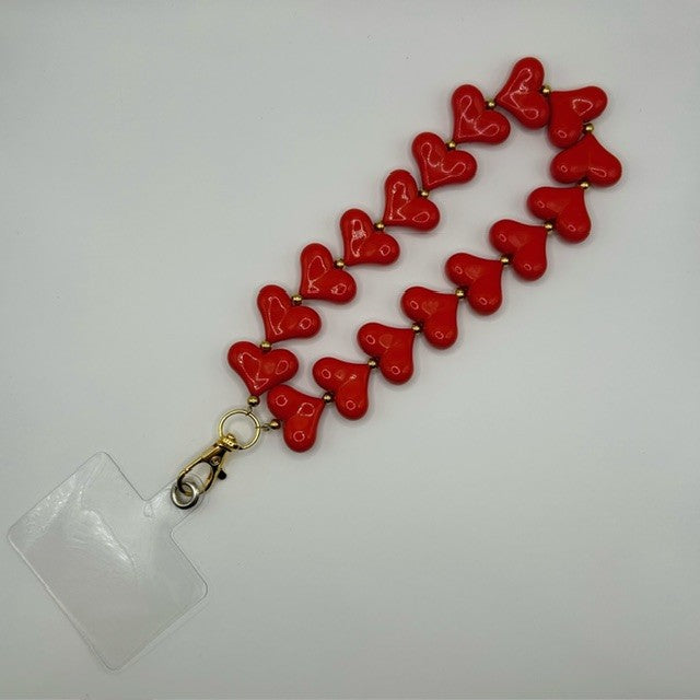 Red hearts telefoonkoord