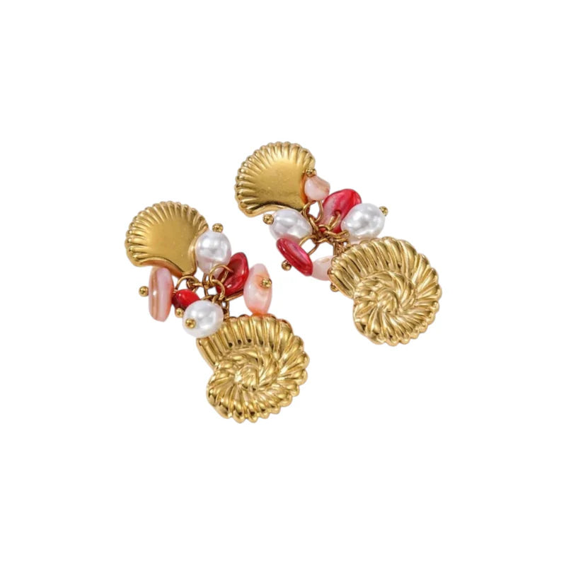 Sealife earrings gold