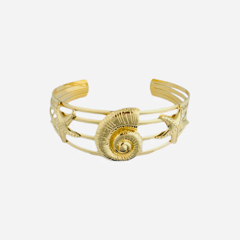 Seashell bangle gold