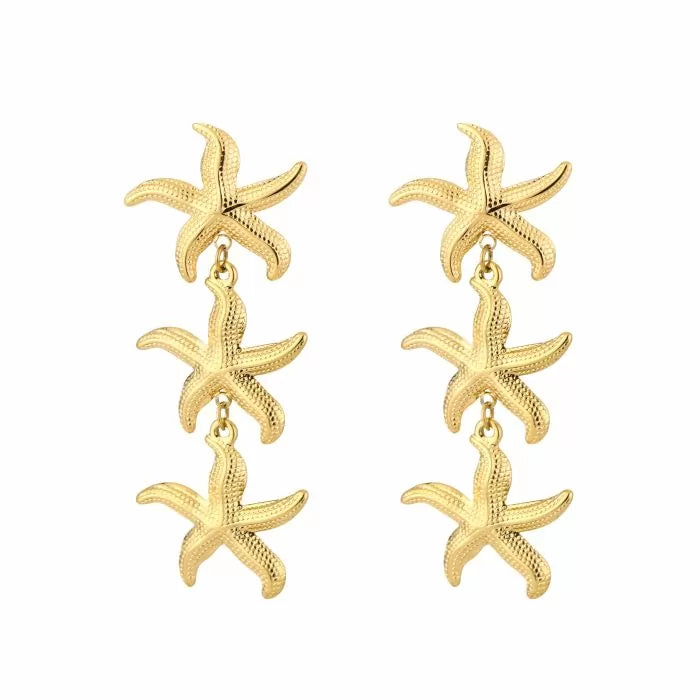 Seastar earrings gold