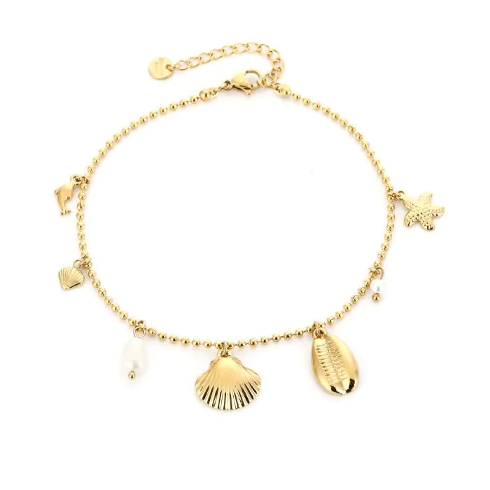 Shells charm anklet