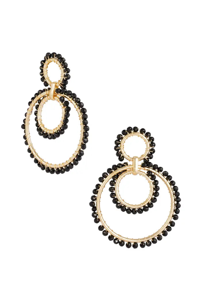 Shimmering earrings black gold