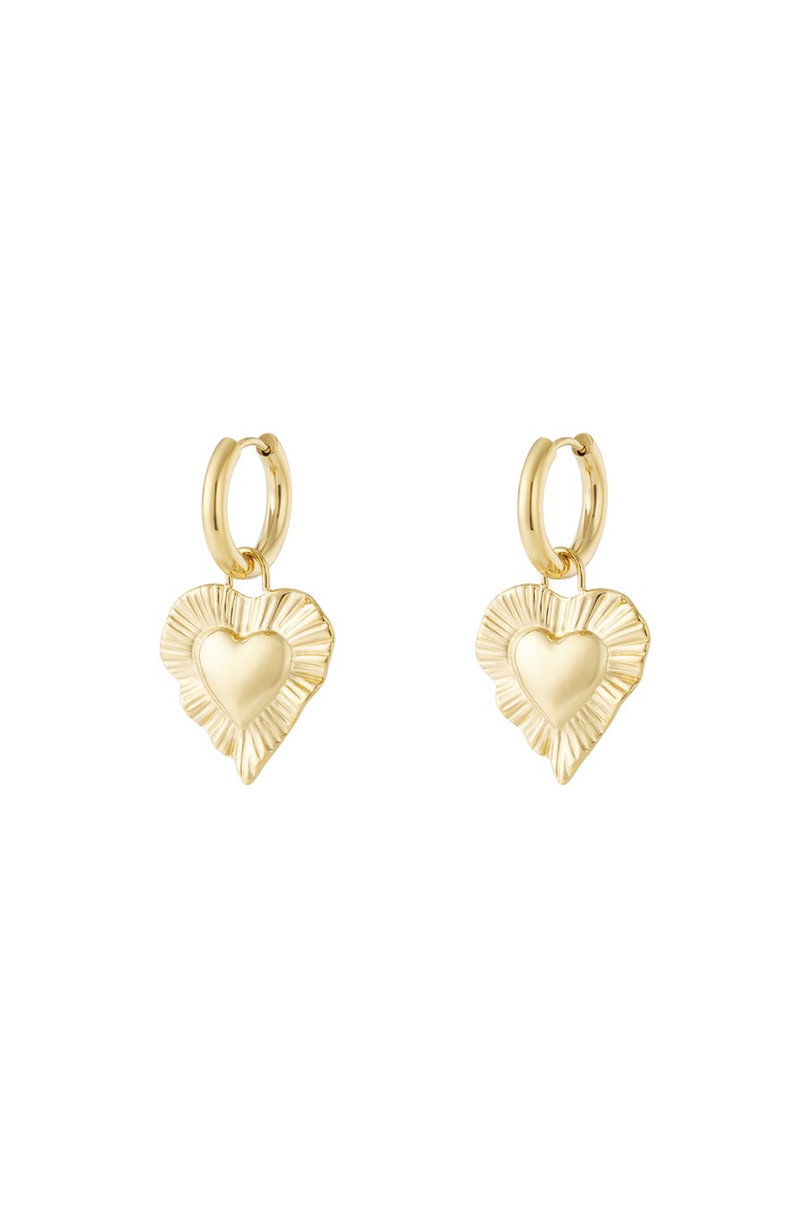 Shining heart earring gold