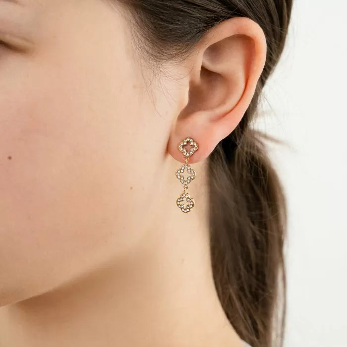 Shiny clover earrings gold