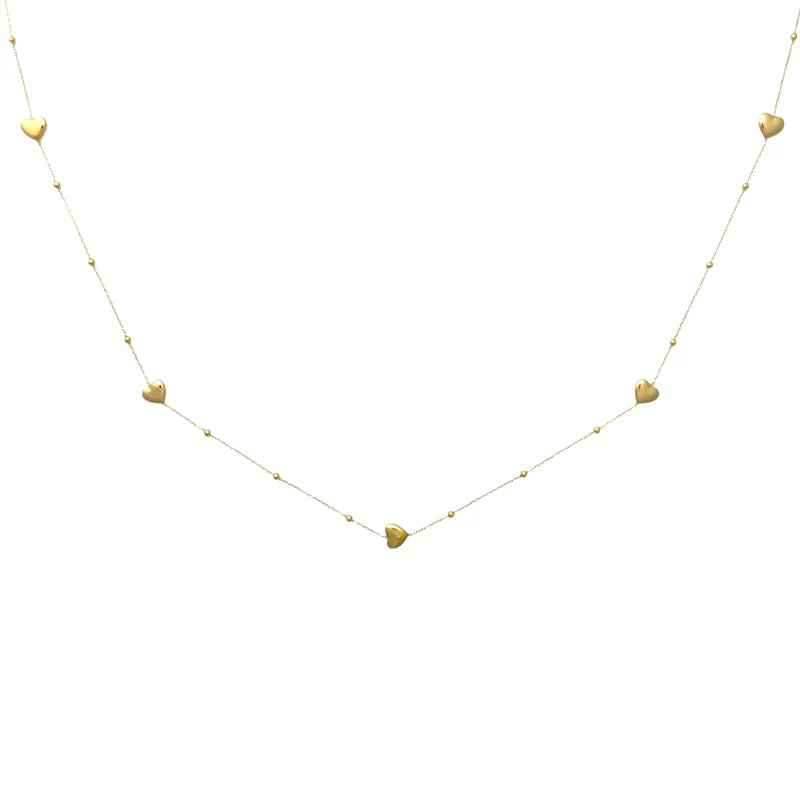 Simple love necklace long gold