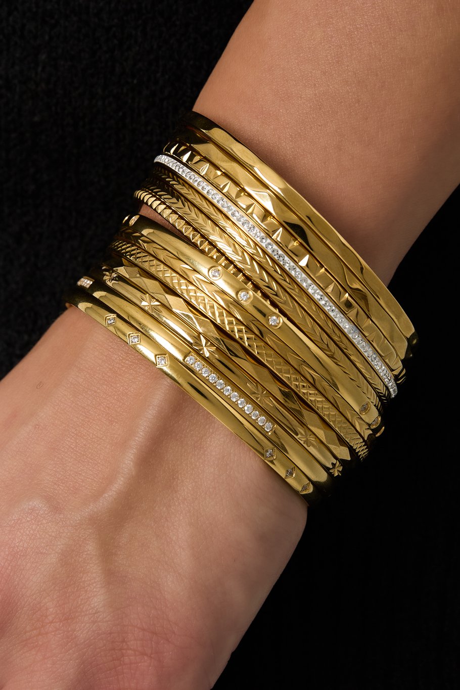 Small bangle strass gold