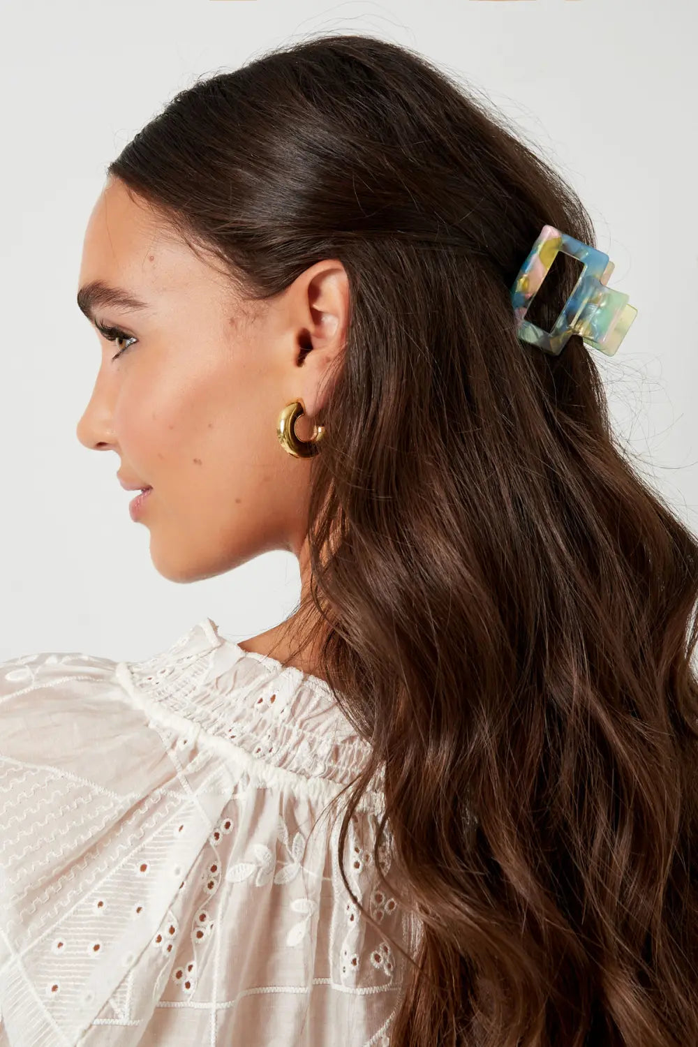 Small haarlclip spotted beige