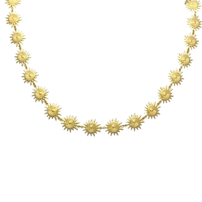 Spiral fire necklace gold