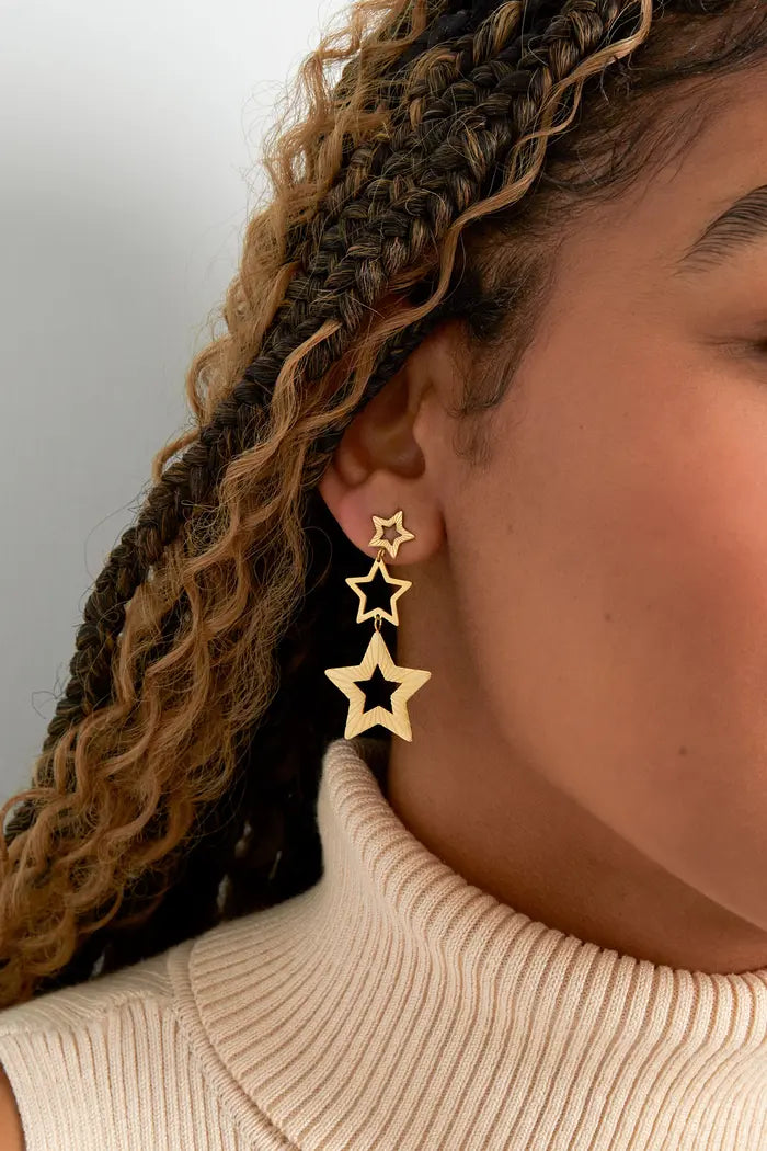 Starry sky earrings gold