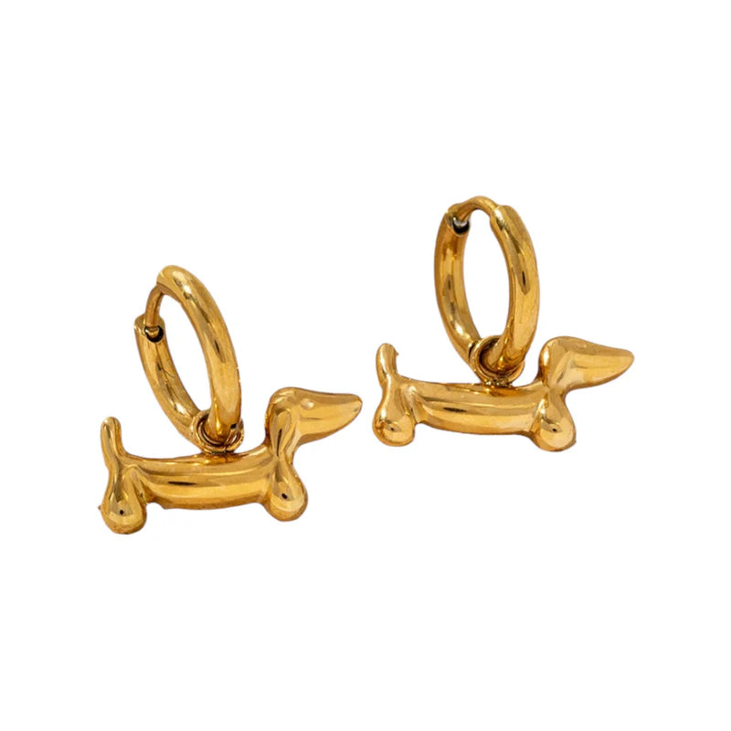 Teckel earrings gold
