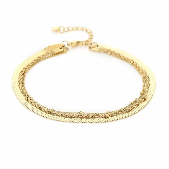 Triple anklet gold