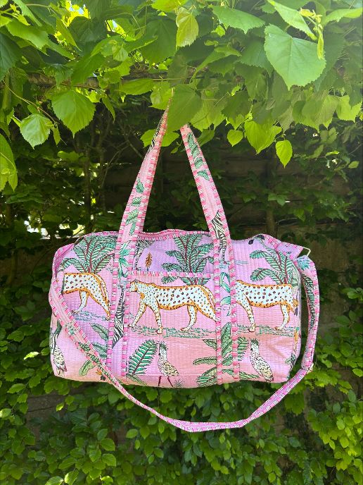 Tropical pink luggage bag