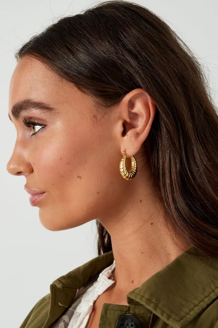 Twisted earrings gold